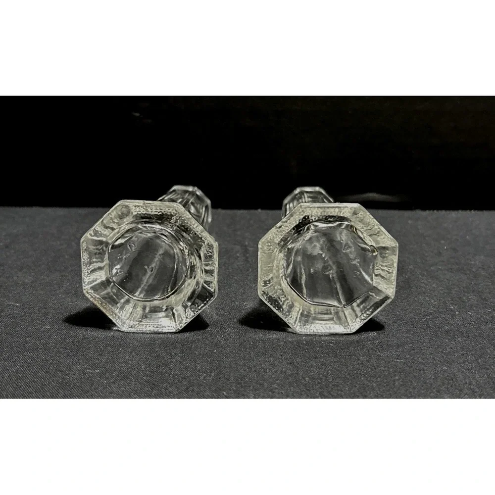 Frog Head Salt & Pepper Shakers Brass Toned Glass by AST Designs Figural Whimsy